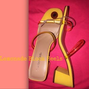 Yellow Lemonade SUMMER BLOCK HEELS